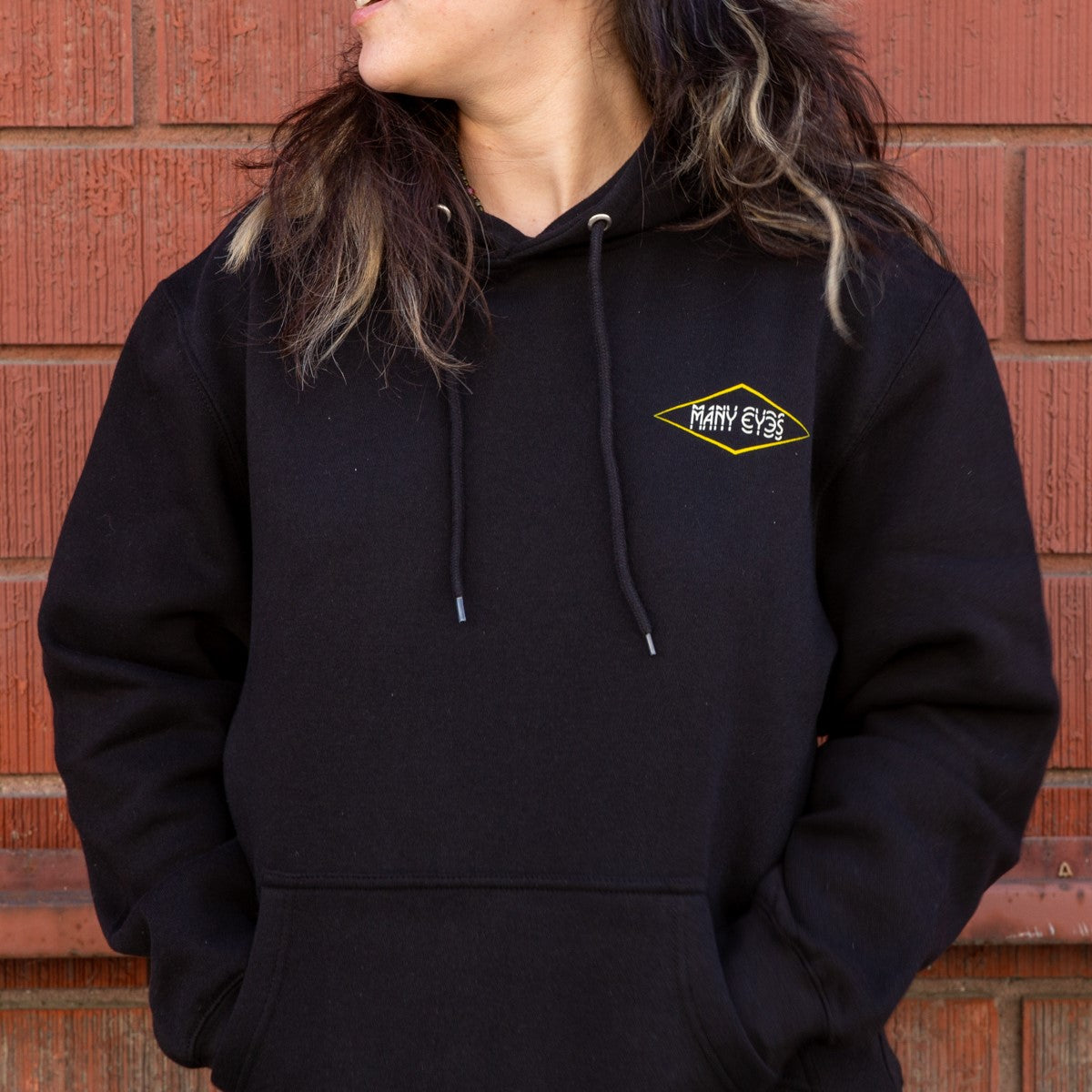 Mystic Cord Black Hoodie – Many Eyes